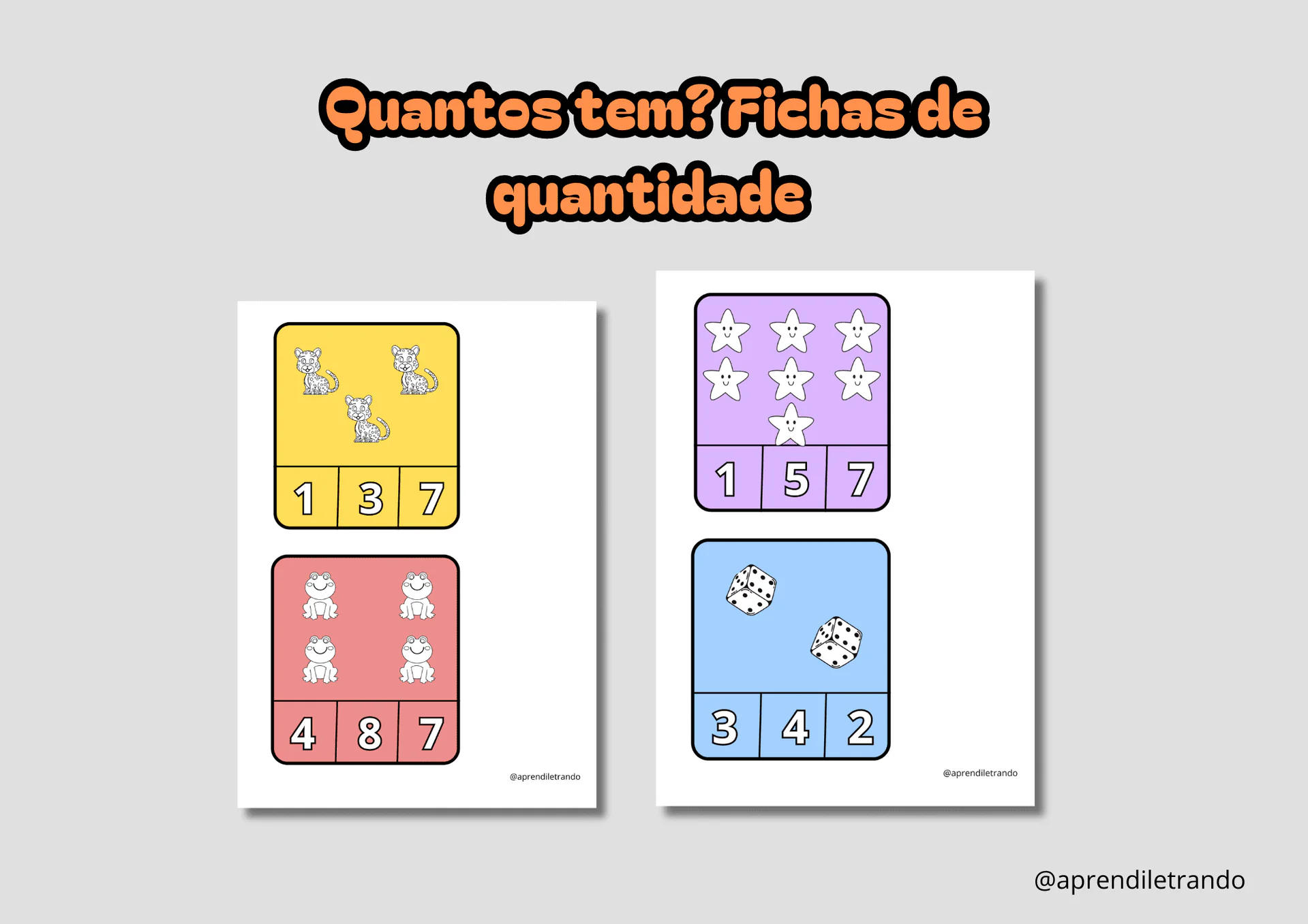 Quantos têm? Fichas de quantidade | Tá Pronto