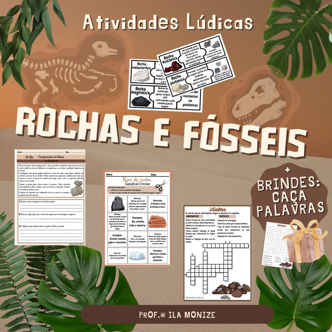 ATIVIDADES LÚDICAS - ROCHAS E FÓSSEIS | Tá Pronto