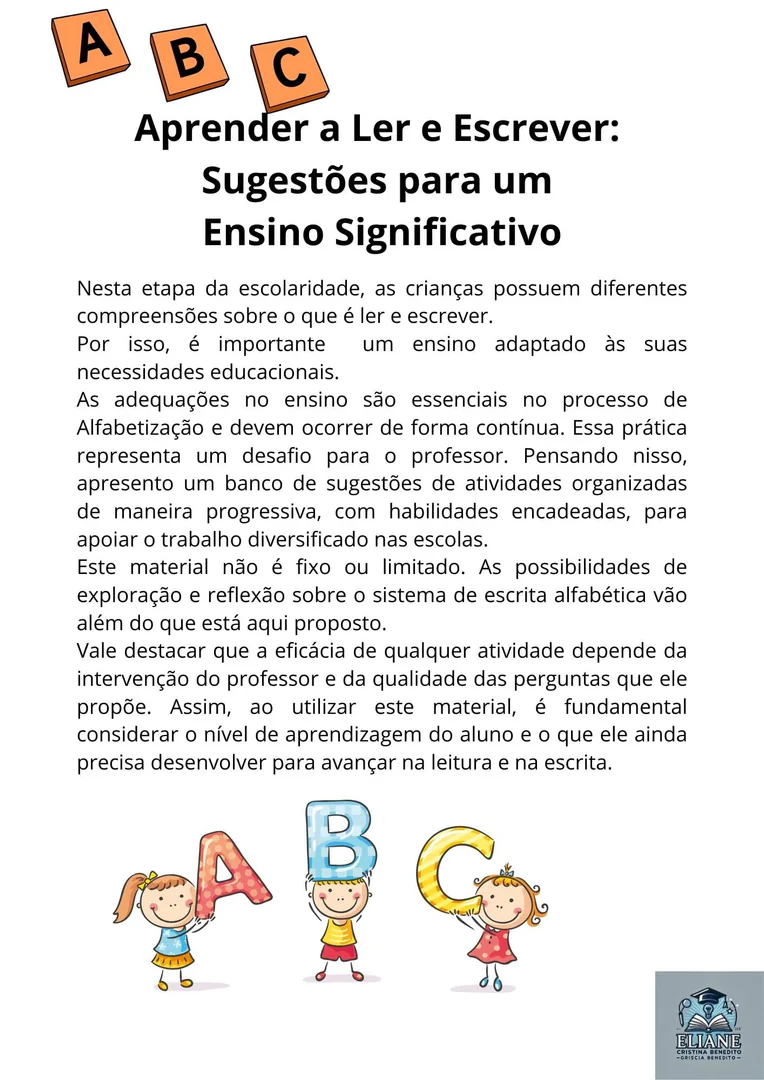 Aprender a Ler e Escrever: Sugestões para um ... | Tá Pronto