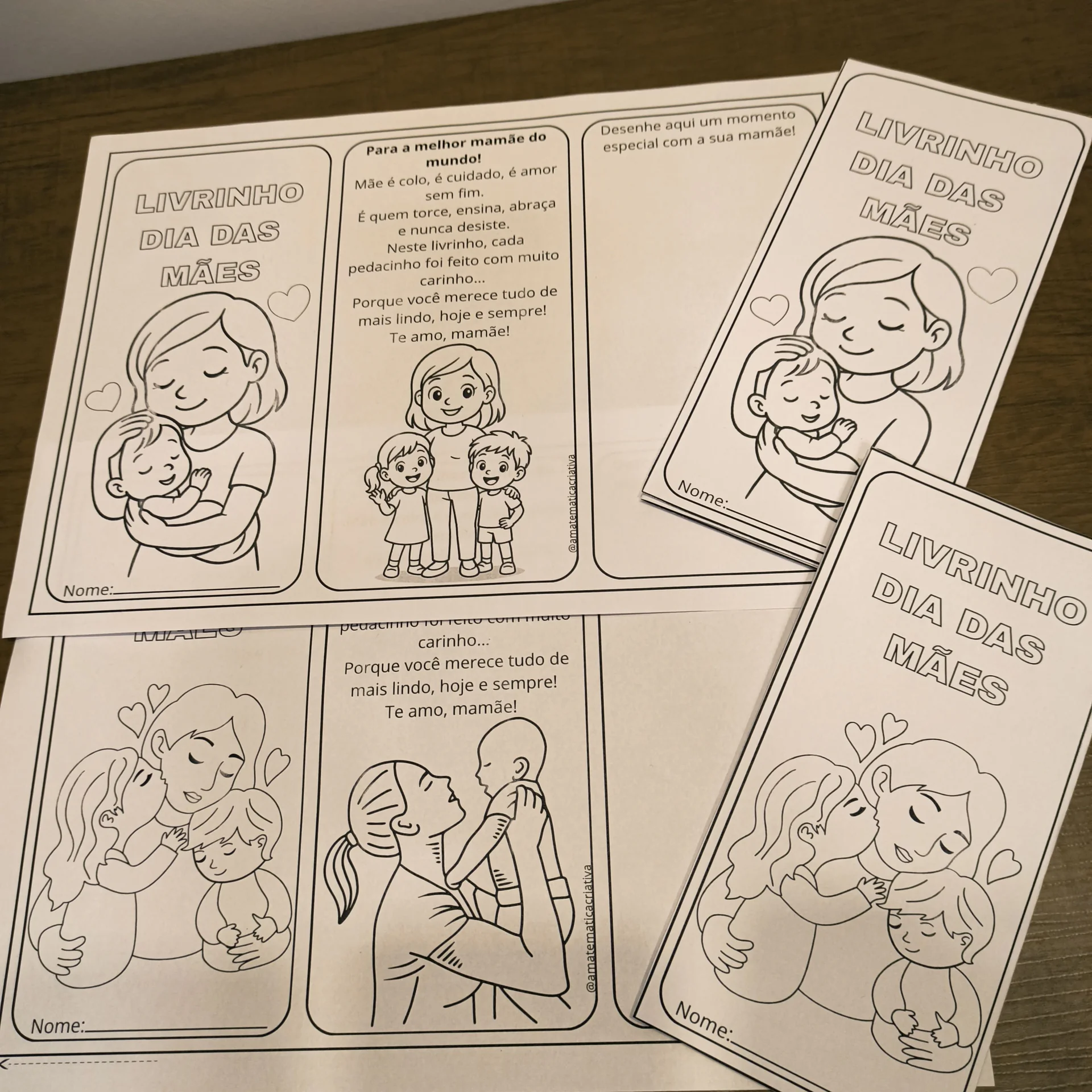 Livrinho Dia das Mães - 2 Modelos para colori... | Tá Pronto