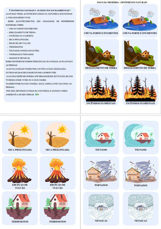 Atividades Adaptadas: Fenómenos Naturais, Imp... | Tá Pronto