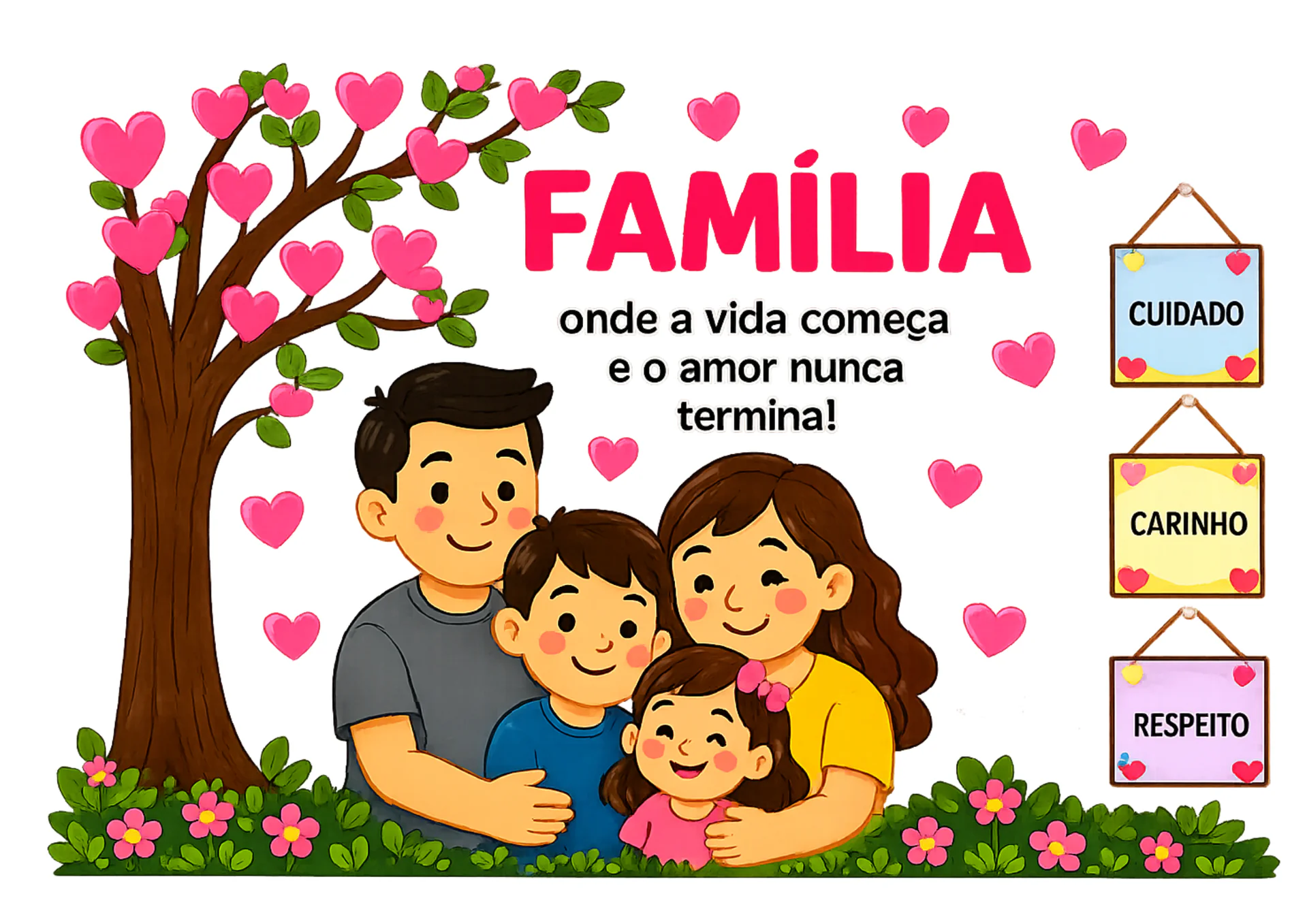 Mural Dia da Família – Painel Decorativo | Tá Pronto